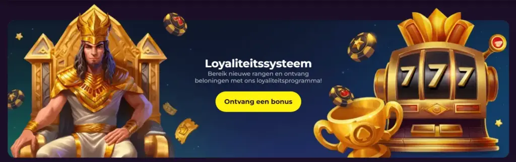 Sectie met promoties en beloningen voor casino spelers
