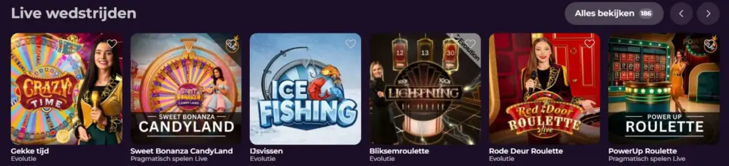 Algemene weergave van de casino spelencollectie