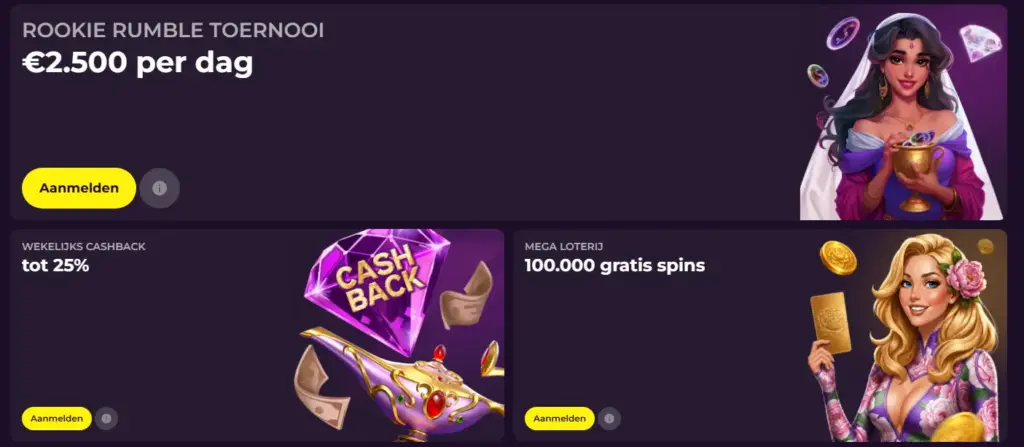 Gratis spins na registratie of storting